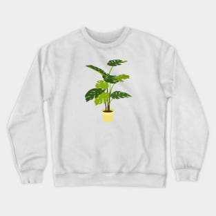 Potted Monstera Plant Yellow Crewneck Sweatshirt